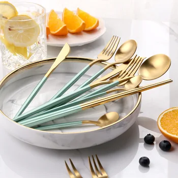 

4pcs/set 304 Stainless Steel Western Cutlery Fork Spoon Knife Chopsticks Dinnerware Set Tableware Home Restaurant Party Tool