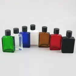 20 x пустой 1 унц. квадратный плоский черный, белый цвет прозрачный красные, синие бутылка из зеленого цвета с алюминиевый, светодиод Крем