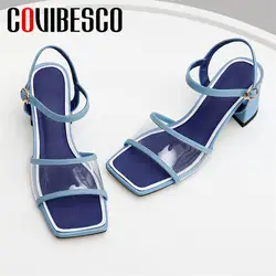 COVIBESCO/Модные женские сандалии смешанных цветов 2019 новые летние настоящая искусственная кожа Пряжка вечерние офисные римские туфли женские