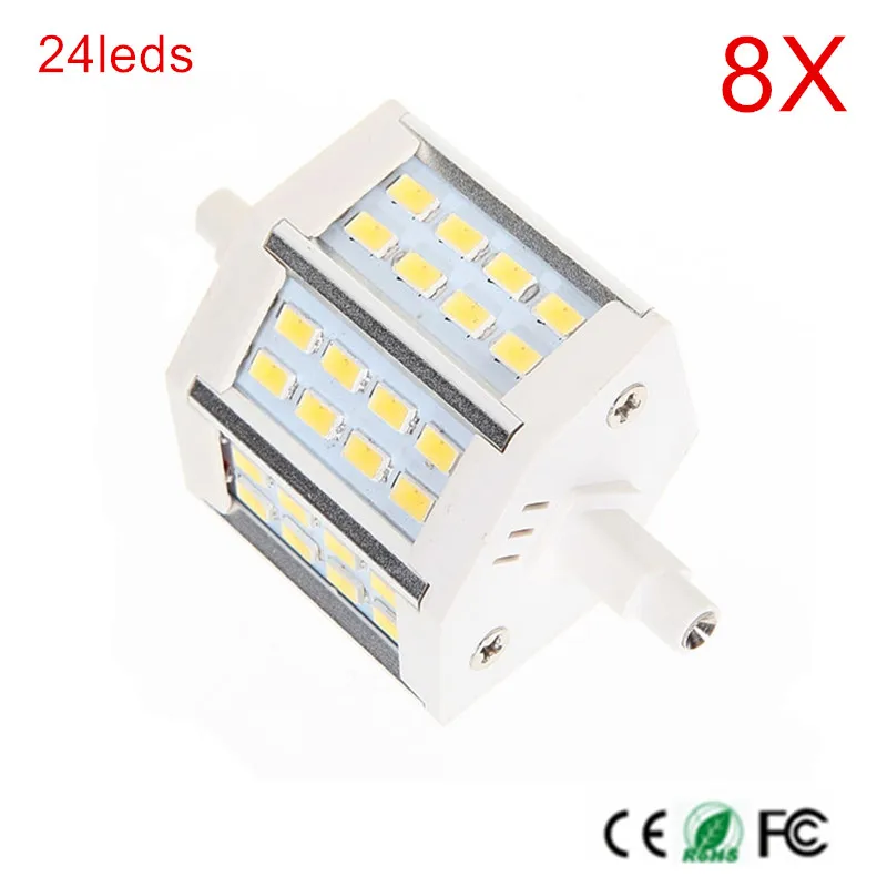 

8 шт., светодиодные лампы-кукуруза R7S SMD 5730 78 мм, 220 В переменного тока