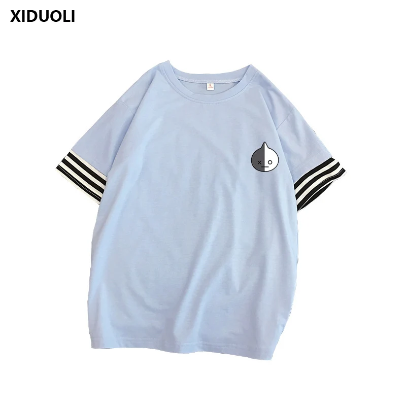 

Bulletproof Youth League BTS Cartoon Korean Round Neck Short Sleeve T-Shirt Student Female