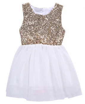 

Sequins Baby Flower Girl Dress Backless Party Gown Dresses 3-10Y Mini Dress Sleeveless O-Neck Pullover