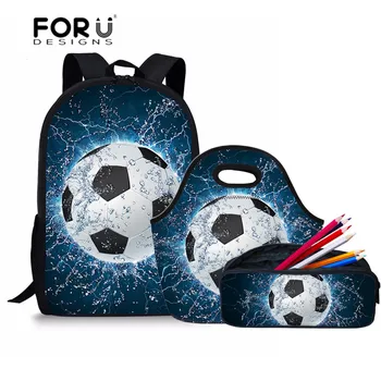 

FORUDESIGNS School Bags 3PC Set Children's Backpack Balls 3D Printing School Satchel for Boys Teenagers Schoolbag Students 2018