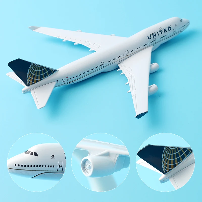 16 см Boeing 747 400 United Airline модель самолета сплава B747 авиационные модели Модель стенд