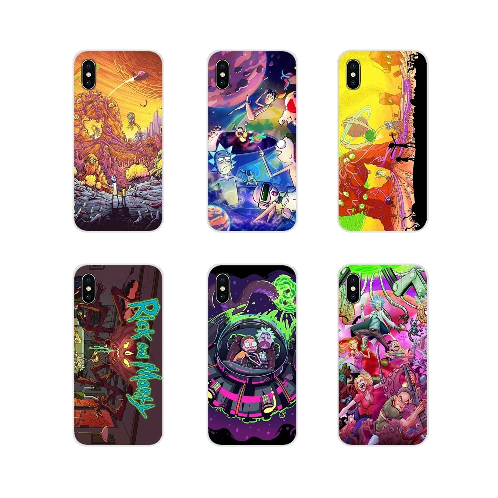 Аксессуары Чехлы для Apple iPhone X XR XS MAX 4 4S 5 5S 5C SE 6 6S 7 8 Plus ipod touch мультфильм Рик и Морти