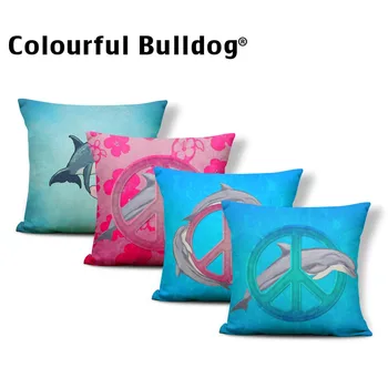 

Ocean Cushion Dolphin Plant Pillow Cushion Scandinavian Home Outdoor House Warming Gifts Throw Pillow Covers Small Burlap Lovely