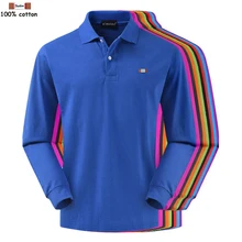 Высокое качество г. модные брендовые мужские Длинные рукава футболки-поло Повседневная мужская хлопок с лацканами футболки-поло Тонкий Мужские топы XS-4XL