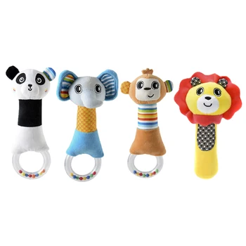 

New Design Plush Baby Toy Animal Hand Bells Baby Rattle Toys High Quality Newbron Gift Animal Style Free Shipping