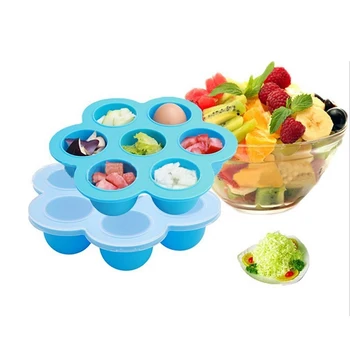 

7 Holes Silicone Ice Tray storage box Fruit Ice Cube Ice Cream Maker Kitchen Bar Drinking Accessories Muffin and Jelly Maker