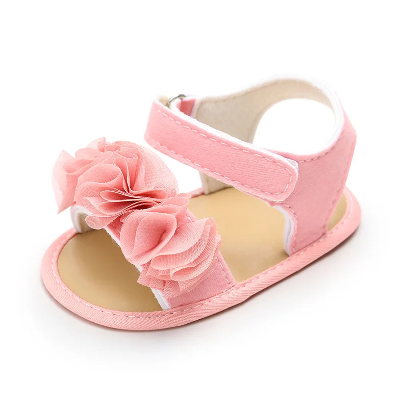 Летний милый, для новорожденных девочек принцесса цветок первые ходунки мягкие Soled младенческой Малыши обувь для девочек