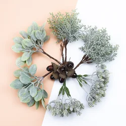 6PCS Artificial Plants Decorative Flowers Wreaths Wedding Home Decoration Accessories Diy Gift Box A Cap Scrapbooking Floristics