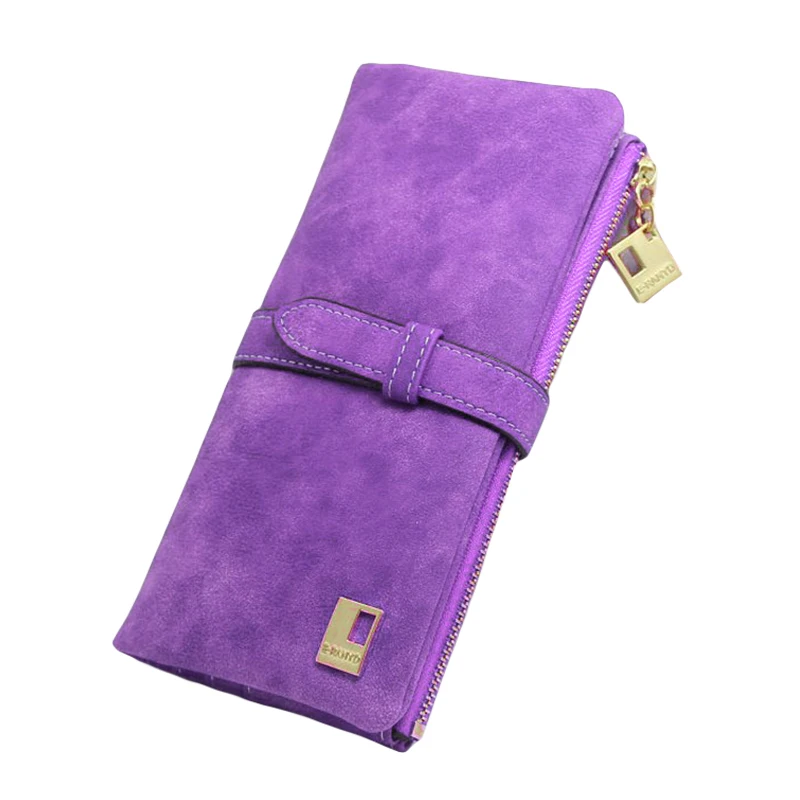 Baellerry Brand Women Two Fold Wallets Women Clutch Purse Zipper Wallet Long Ladies Drawstring