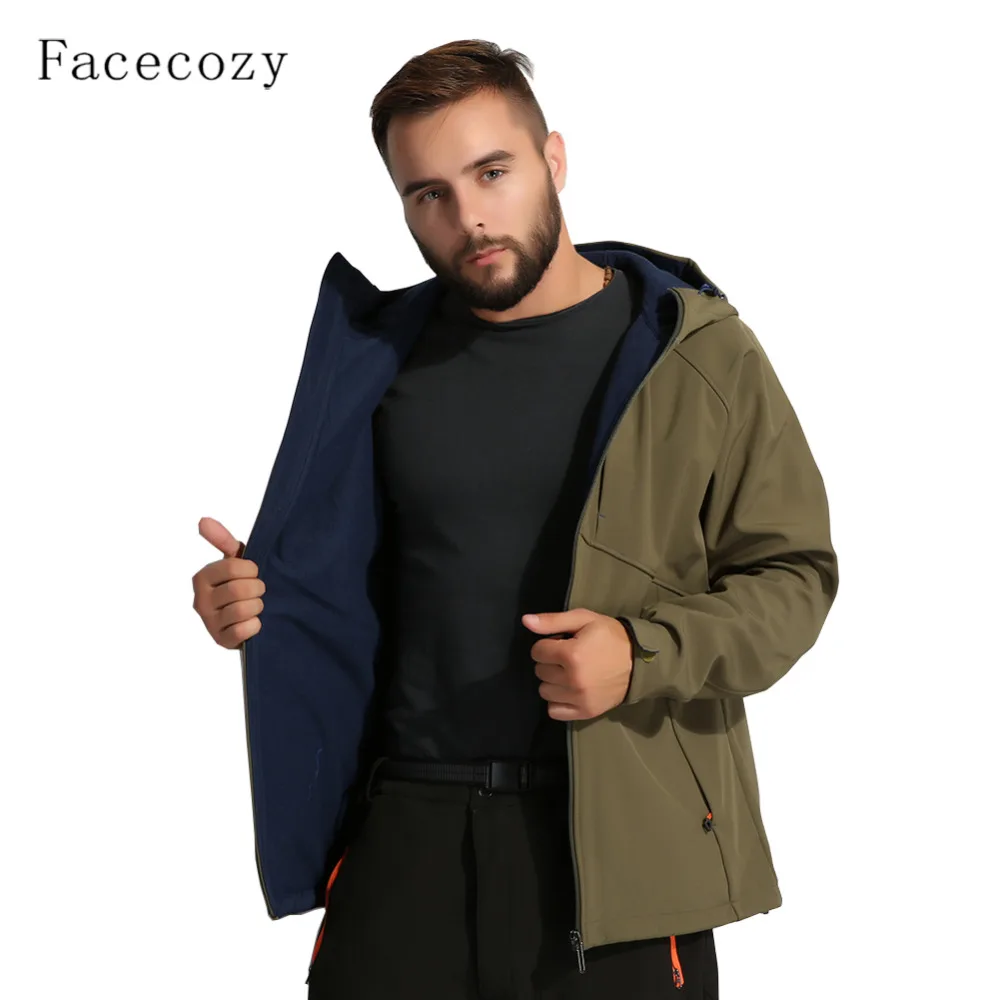 Мужская Флисовая Куртка Facecozy водонепроницаемая дышащая с капюшоном|fleece