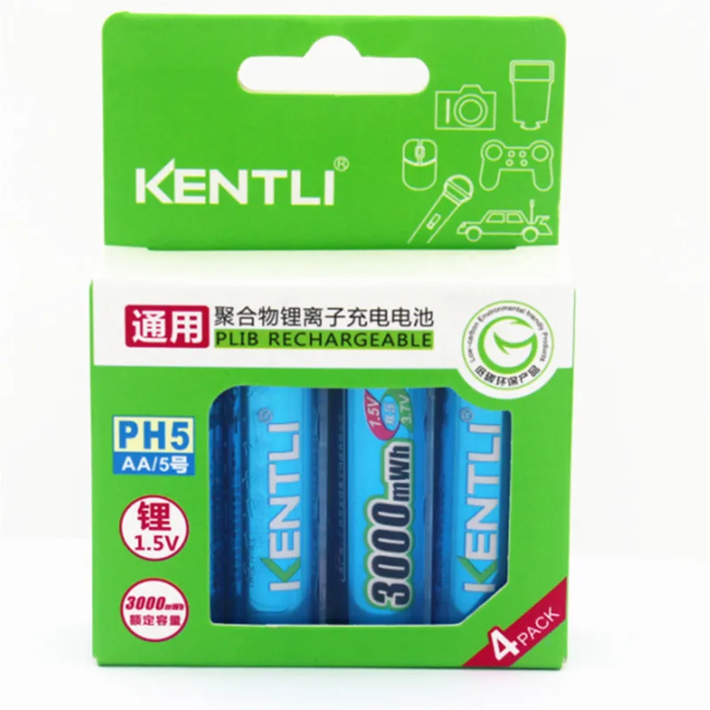 Bateria para Câmera Bateria de Polímero de Lítio 4 Pçs e lote Tensão Estável 3000mwh Pilhas aa 1.5 v Recarregável Ect - Image 4