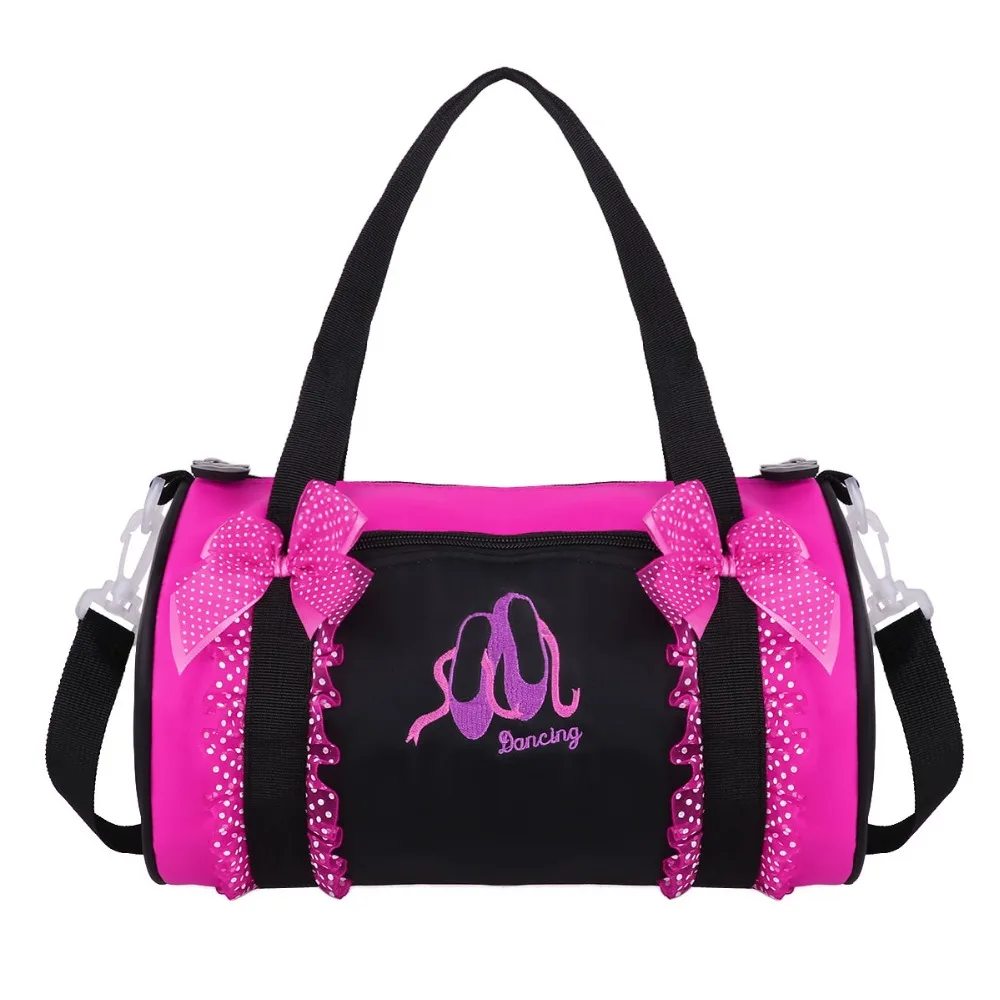 Балетные сумки для девочек, восхитительная сумка для балета, Танцевальная сумка в горошек с бантом, гофрированная кружевная вышитая танцевальная спортивная сумка, ручная сумка через плечо