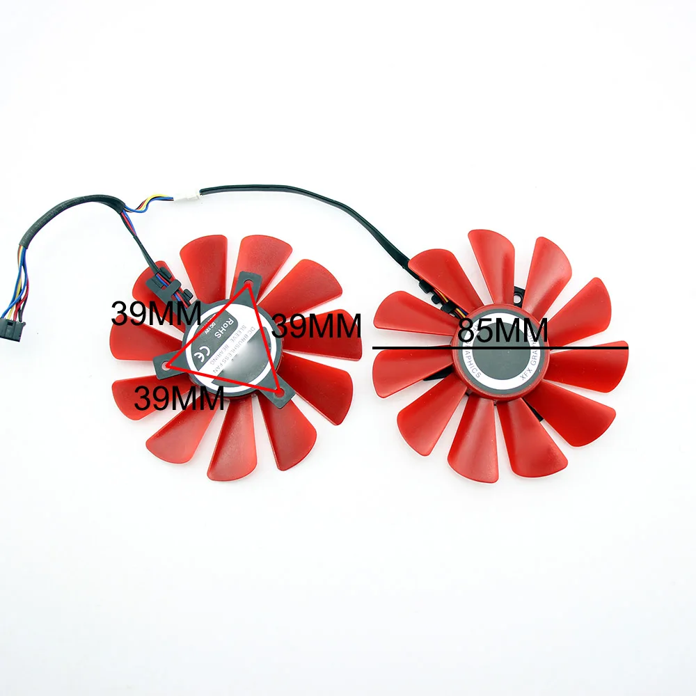 2PCS/lot 85mm FDC10U12S9-C 0.45A 4Pin Cooler Fan Replace For XFX RX 560D RX 570 RX 580 RX Vega Graphics Video Card Cooling Fans