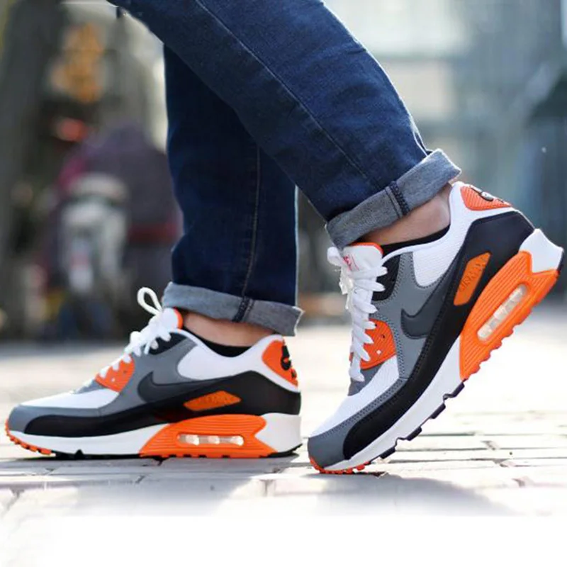 Original Authentic NIKE Men's AIR MAX 90 ESSENTIAL Breathable Running ...