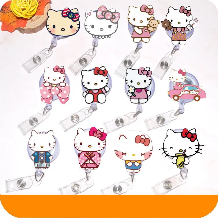 

Cute Cartoon Character Design Nurse Retractable Badge Reel Pull ID Card Badge Holder Belt Clip Hospital School Office