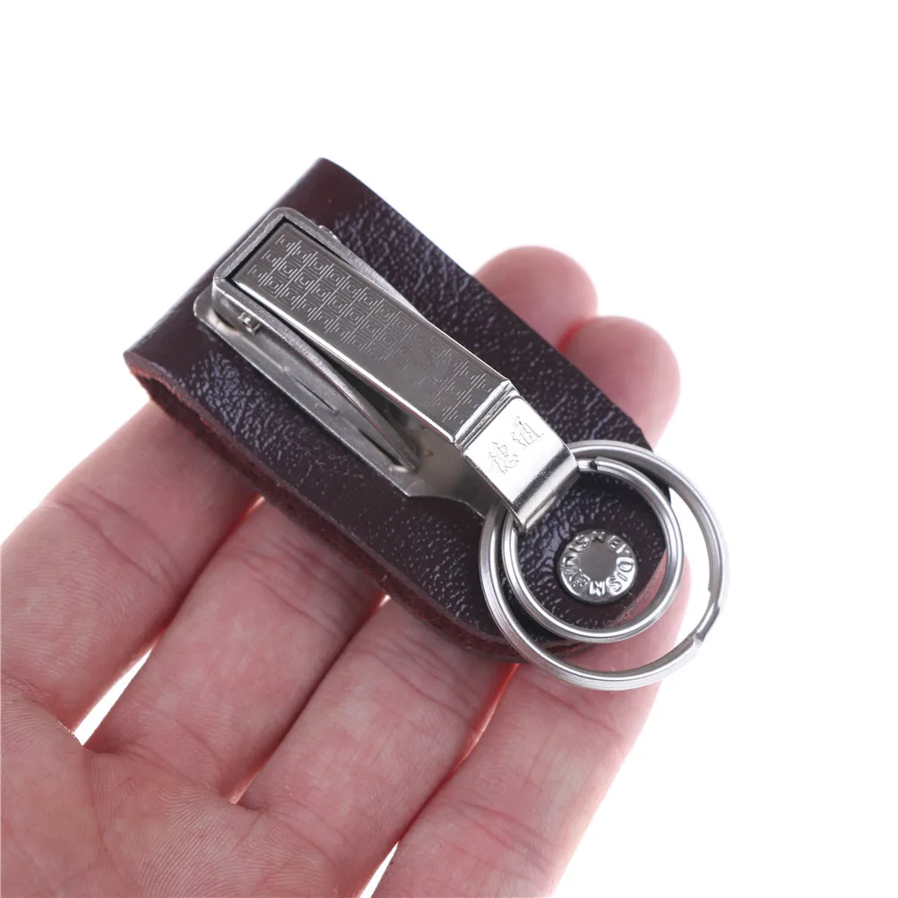 Подвесной брелок для ключей с зажимом на ремне из натуральной кожи, брелок для ключей для Iphone