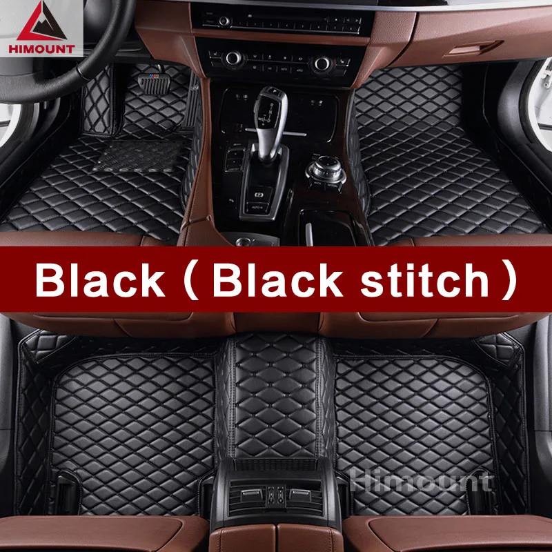 Автомобильные коврики для BMW 3 5 7 серия F20 E90 F30 E60 F10 F11 G30 F01 G11 X1 X3 X4 X5 X6 F48 E83 F25 E70 E71 F15 F16 ковровое покрытие лайнер - Название цвета: Black (Black stitch)