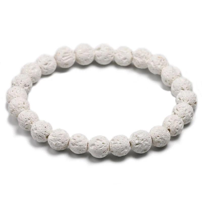 

8MM Colourful Unwaxed Lava Stone Beads Bracelet Diy Aromatherapy Essential Oil Diffuser Bracelet Women Men
