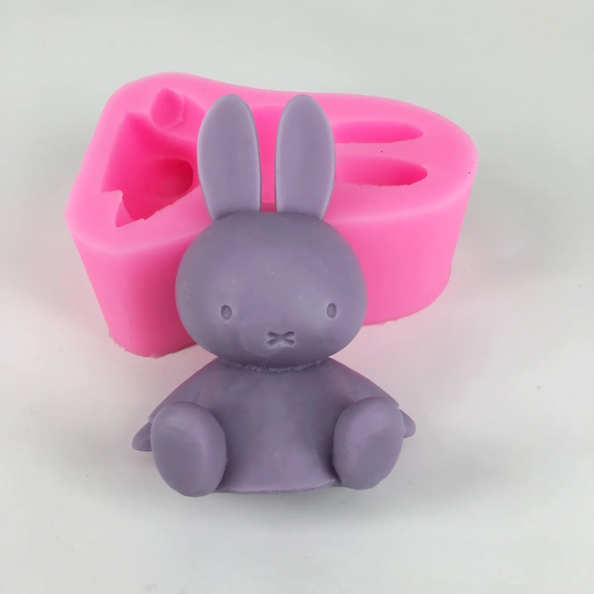 

Rabbit Aromatherapy Gypsum Mold Clay Craft 3D Animal Cake Decorating Chocolate Silicone Molds
