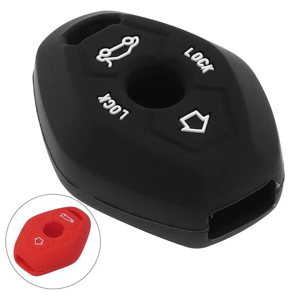 

2 Colors 4 Buttons Silicone Flip Folding Car Key Cover Protector Holder for BMW X3 X5 Series E38 E39 E46 E83