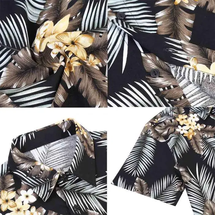 Men Short Sleeve Shirts Beach Summer Digital Printed Tops Shirt for Party Holiday-MX8
