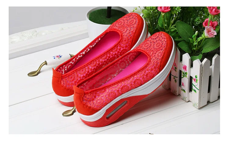 SWYIVY/женские кроссовки для фитнеса; кружевные дышащие спортивные качели; женская летняя обувь на платформе; обувь на танкетке; размер 41