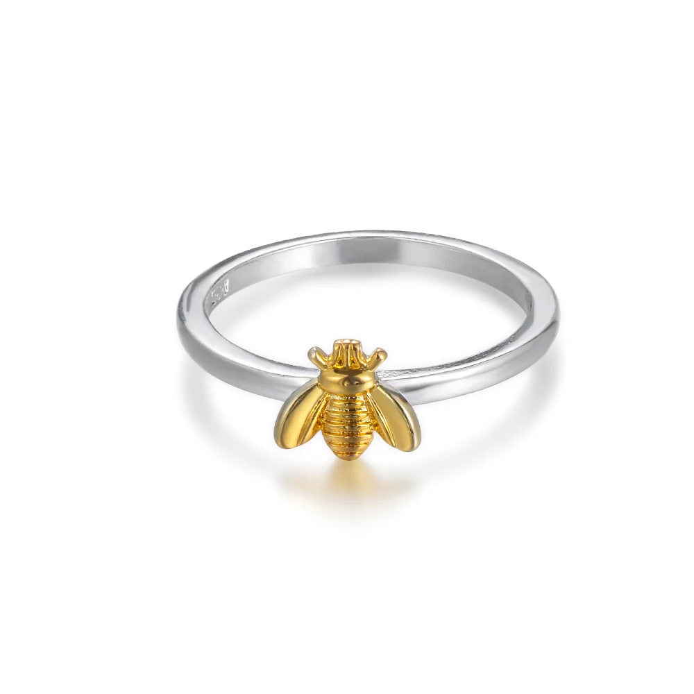 

1Pcs Hot Simple Tiny Solid Gold Color Copper Bee Finger Rings Slim Gold Hammered Band Stacking Ring Wedding Anniversary Jewelry