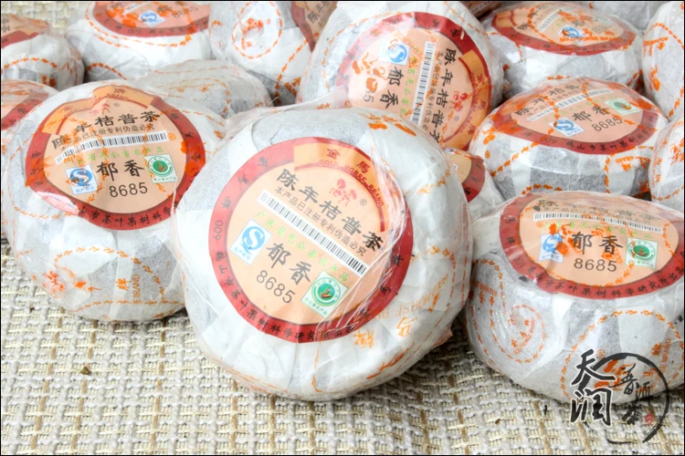 

[GREENFIELD] 9pcs Orange Pu Er Tea 8685 GOLD HORSE BRAND,Aged Orange Pu Erh Puer tea with Orange Fragrance, Mini Cakes