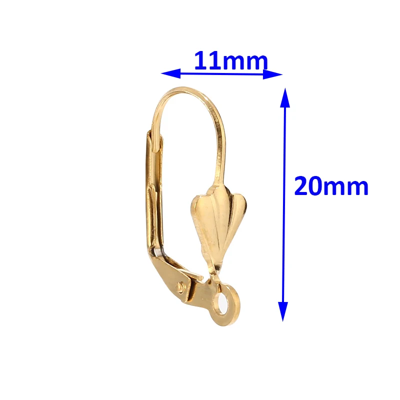 304 нержавеющая сталь Золотой Французский рычаг назад ушной проволочный обруч открытая петля Leverback Серьги Крючки для изготовления сережек