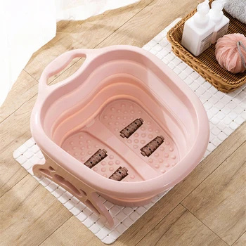 

1PC Portable Foot Bath Basin Foldable Plastic Massage Feet Tub Foot Bath Barrel Household Reduce Pressure Basin