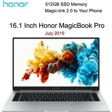 Новейший ноутбук HUAWEI HONOR MagicBook Pro notebook PC 16,1 дюймов 1080P матовый экран i7 8 Гб Ram 512 ГБ SSD MX250 видеокарта