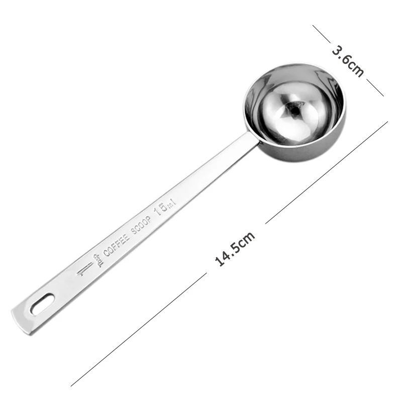 2Pcs Measuring Spoons Metal Coffee Scoop Stainless Steel Measuring Spoon Long Handle Spice Scoop Tablespoon Kitchen Accessories (5)