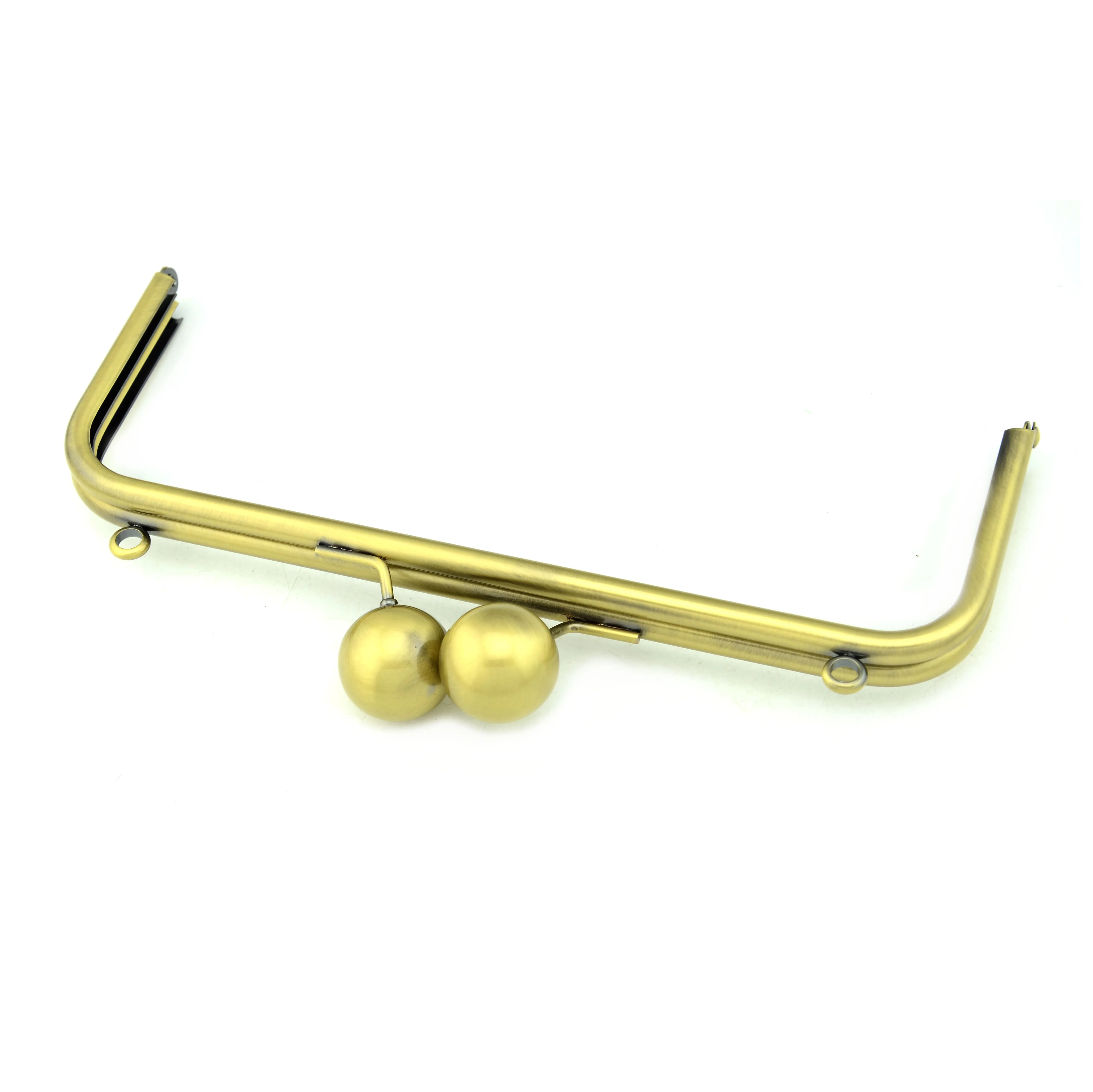 

100 pcs of 25X9 cm with 3 cm big ball antique brass color sewing purse frame obag handle wholesale drop ship obag handles