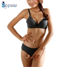 Женские сексуальные комплекты с бюстгальтером, нижнее белье, пуш-ап хлопковый бюстгальтер+ трусики, бесшовные Дизайнерские комплекты UQ84