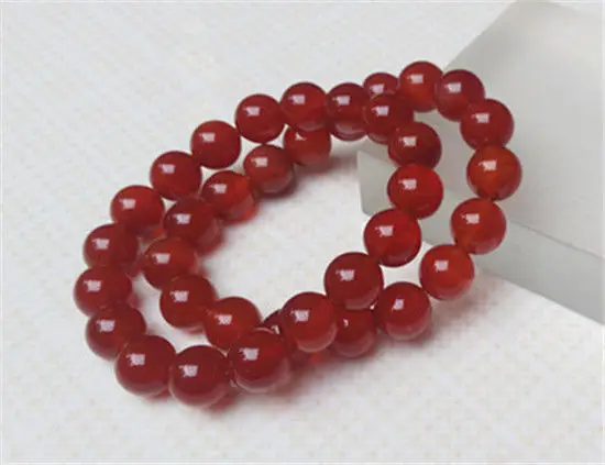 

2PCS/1lot 7.5"- 9"Natural RED agate beads bracelet certification level 10.5MM a 5.19
