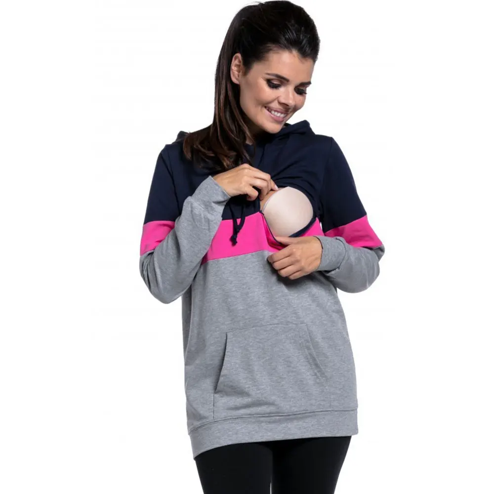 

Autumn Fashion Casual Maternity Clothes Long Sleeve Nursing Top Breastfeeding Hoodie Pregnant Women Ropa De Maternidad 2XL Plus