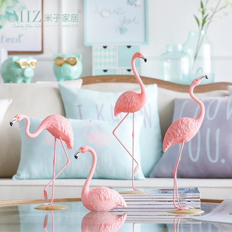 

Miz 1 Piece Flamingo Resin Figurine Home Decoration Accessories Elegant Flamingo Gift for Friends Ins Style Figure