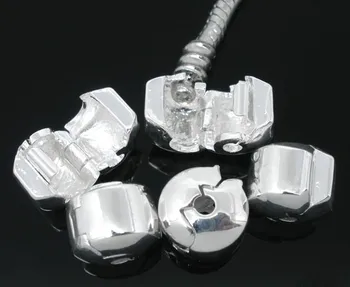 

100PCS Silver Plated Clasps Fit Snake Chain Charm Bracelets 10x9mm