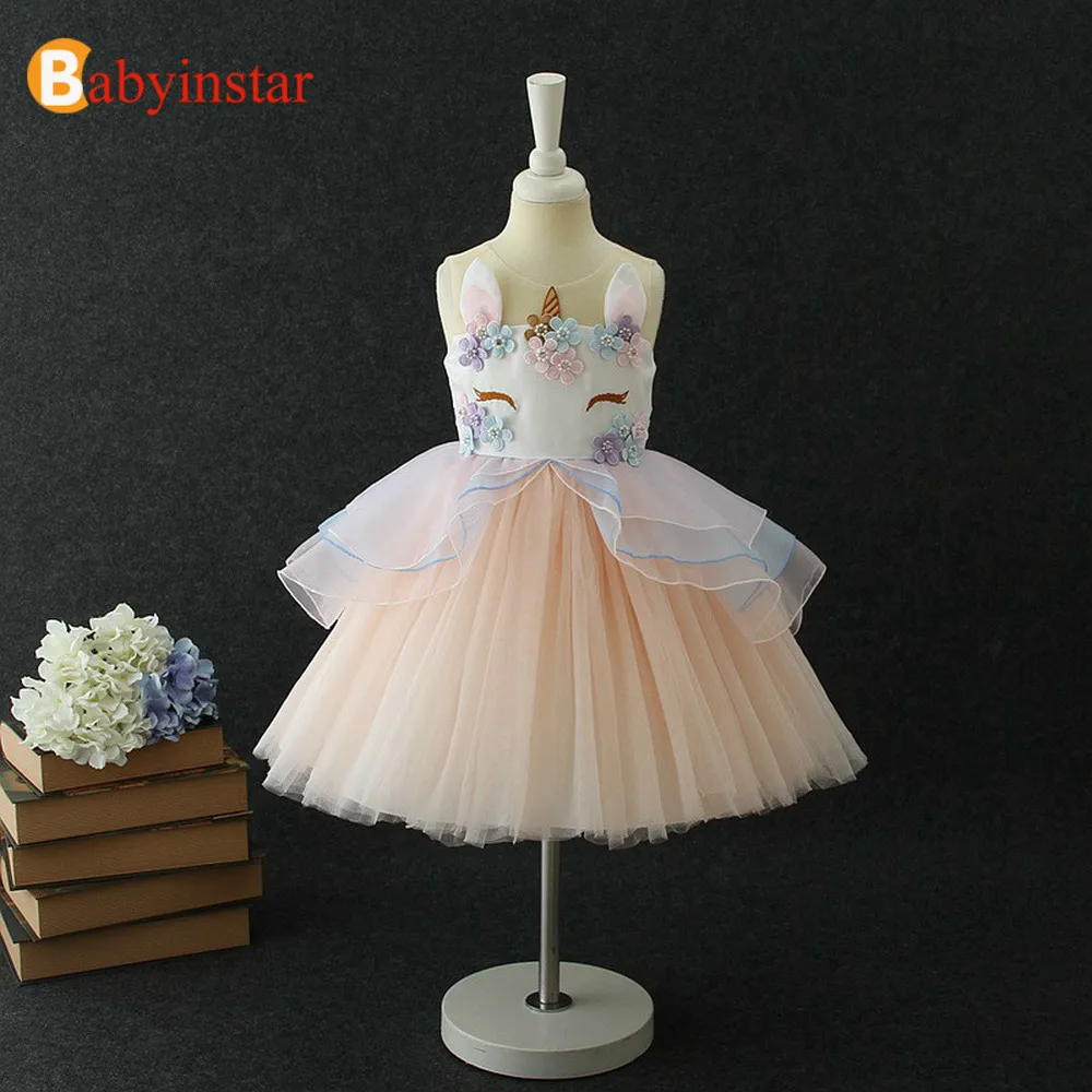 Comprar 2019 nuevos vestidos de Navidad de unicornio para niñas, vestidos de princesa, vestidos bonitos para niñas