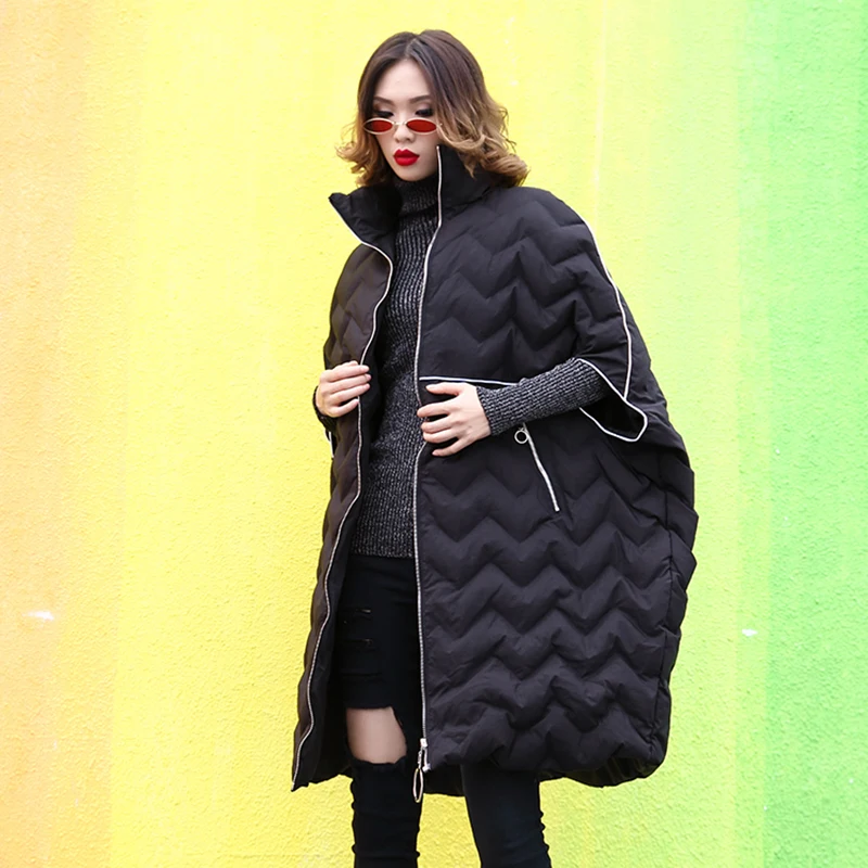 Parka Zll2606 Black Hiver Mode Manteau Solor Lâche Europe Nouveau Manches Moitié 2018 Épais Femmes Couleur Casual xitao Poche Femelle UaqwTxt