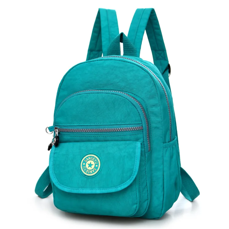 Женский Противоугонный водонепроницаемый нейлоновый рюкзак женский высококачественный дорожный маленький повседневный рюкзак модные сумки - Цвет: Светло-зеленый