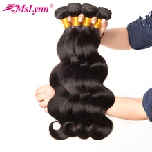Mslynn Hair Malaysian Body Wave Bundles Human Hair Extensions 1 Piece 10″-28″ Natural Color Can Be Dyed Non Remy Hair Weave