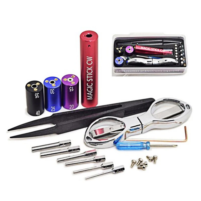 

Magic Stick CW Coiling Kit 6 in 1 Coil Jig Coiler Heating Wire Winding Wick Tool Box For RDA RBA Atomizer 1.5 2.0 2.5 3.0 3.5