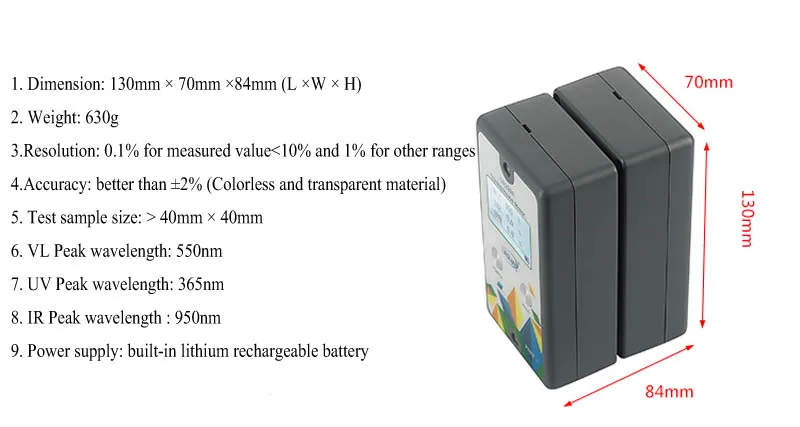 LS110A расходомер, светильник, измеритель передачи, тестирование стекла, покрытая пленка, органические материалы, солнечный измеритель толщины плёнки