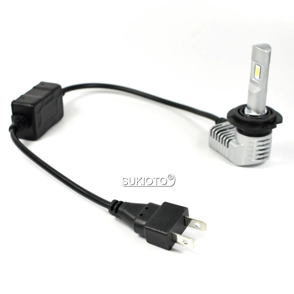 SUKIOTO 2PCS LED Headlight H7 H11 H8 HB4 HB3 9004 5202 H16EU Auto Headlamp Bulbs 5 Patent LED 6500K 40W Car Styling accessories (4)