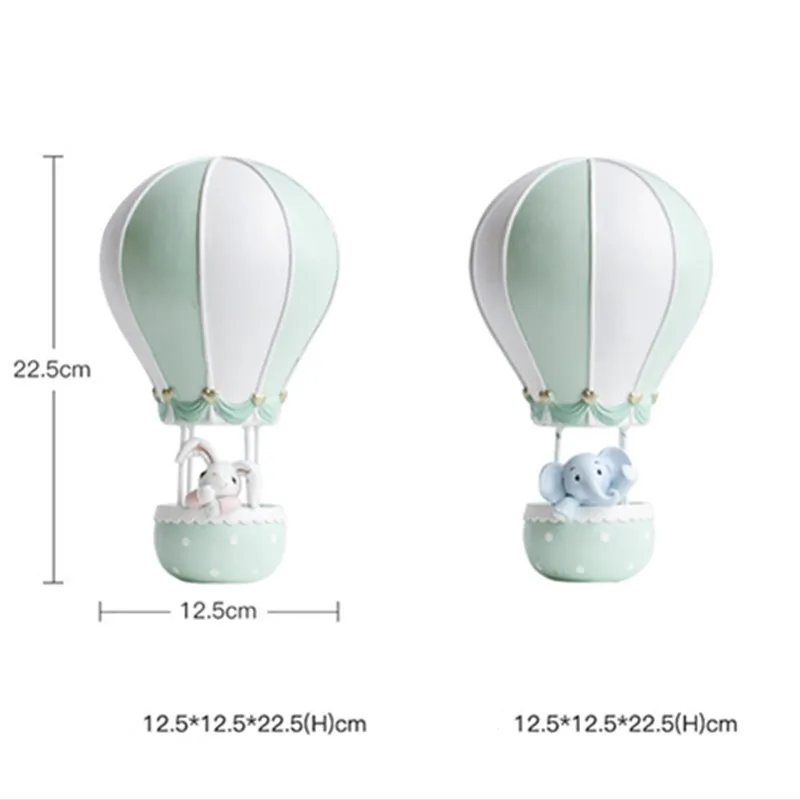  European Style Lifelike Hot Air Balloon Rabbit Elephant Resin Craftwork Decorations Creative Bedroo - 33023303620
