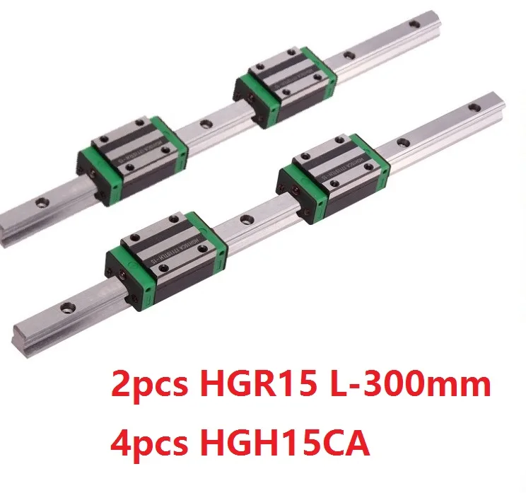 

2pcs China made HGR15 L- 300mm linear guide/rail + 4pcs HGH15CA linear narrow blocks for CNC router parts